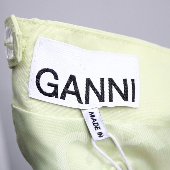 Ganni Lily Green Green Floral Embroidered Crop Tank Top Size 42 / Large US NWT - Picture 5 of 10